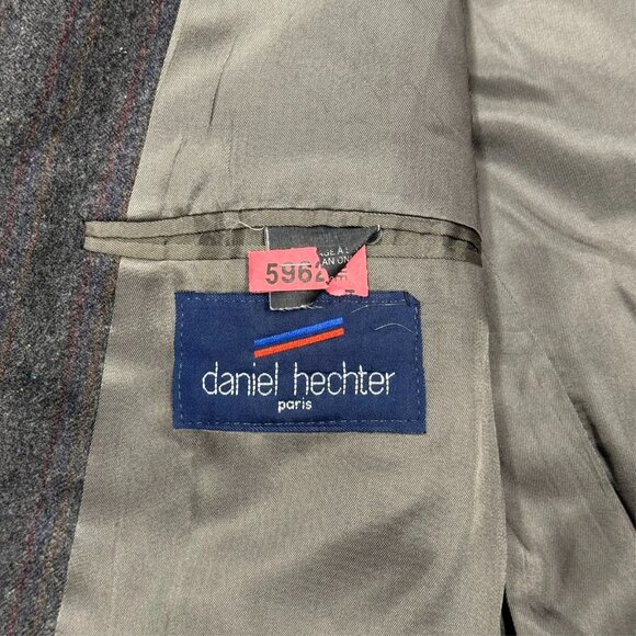 Vintage Daniel Hechter Paris Flannel Wool Blazer Sport Coat 40R - Picture 9 of 10